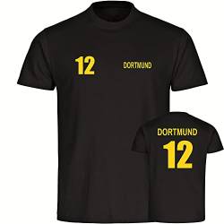 VIMAVERTRIEB® Herren T-Shirt Dortmund - Trikot 12 - Druck: gelb - Männer Shirt Fußball Fanartikel Fanshop - Größe: XL schwarz von VIMAVERTRIEB