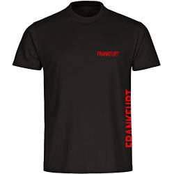 VIMAVERTRIEB® Herren T-Shirt Frankfurt - Brust & Seite - Druck: rot - Männer Shirt Fußball Fanartikel Fanshop - Größe: M schwarz von VIMAVERTRIEB