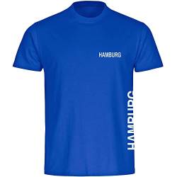 VIMAVERTRIEB® Herren T-Shirt Hamburg - Brust & Seite - Druck: weiß - Männer Shirt Fußball Fanartikel Fanshop - Größe: L blau von VIMAVERTRIEB