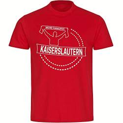 VIMAVERTRIEB® Herren T-Shirt Kaiserslautern - Meine Fankurve - Druck: weiß - Männer Shirt Fußball Fanartikel Fanshop - Größe: 3XL rot von VIMAVERTRIEB