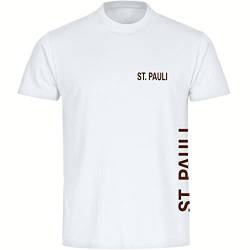 VIMAVERTRIEB® Herren T-Shirt St. Pauli - Brust & Seite - Druck: braun - Männer Shirt Fußball Fanartikel Fanshop - Größe: XXL weiß von VIMAVERTRIEB