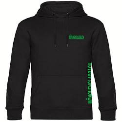 VIMAVERTRIEB® Kapuzen Sweatshirt Mönchengladbach - Brust & Seite - Druck: grün - Shirt Pulli Hoodie Fußball Fanartikel Fanshop - Größe: S schwarz von VIMAVERTRIEB