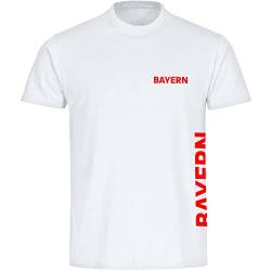 VIMAVERTRIEB® Kinder T-Shirt Bayern - Brust & Seite - Druck: rot - Shirt Jungen Mädchen Fußball Fanartikel Fanshop - Größe: 176 weiß von VIMAVERTRIEB