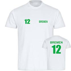 VIMAVERTRIEB® Kinder T-Shirt Bremen - Trikot 12 - Druck: grün - Shirt Jungen Mädchen Fußball Fanartikel Fanshop - Größe: 140 weiß von VIMAVERTRIEB