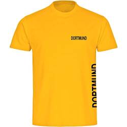 VIMAVERTRIEB® Kinder T-Shirt Dortmund - Brust & Seite - Druck: schwarz - Shirt Jungen Mädchen Fußball Fanartikel Fanshop - Größe: 152 gelb von VIMAVERTRIEB