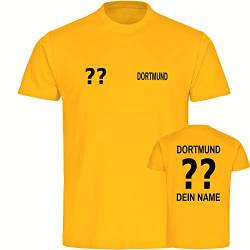 VIMAVERTRIEB® Kinder T-Shirt Dortmund - Trikot mit Deinem Namen und Nummer - Druck: schwarz - Shirt Jungen Mädchen Fußball Fanartikel Fanshop - Größe: 164 gelb von VIMAVERTRIEB