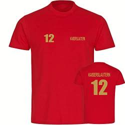 VIMAVERTRIEB® Kinder T-Shirt Kaiserslautern - Trikot 12 - Druck: Gold metallik - Shirt Jungen Mädchen Fußball Fanartikel Fanshop - Größe: 152 rot von VIMAVERTRIEB