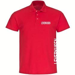 VIMAVERTRIEB® Poloshirt - Leverkusen - Brust & Seite - Druck weiß - seitlich Polo Fanartikel - Größe XXL rot von VIMAVERTRIEB