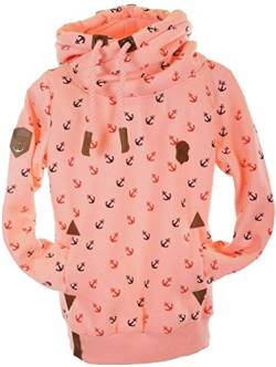 VIN TE Kinder Kapuzenpullover Sweatshirt Hoodie Warmer Fleece Pulli Anker Punkte 140-158 (Neonrosa-1778, 152) von VIN TE