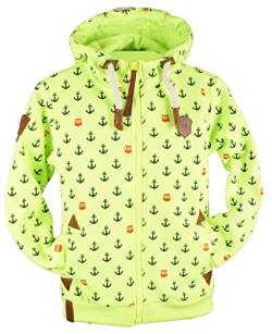 VIN TE Kinder Sweat Jacke Kapuze Fleece gefüttert Hoodie Übergangsjacke 140-158 98-164 (as3, numeric, numeric_134, regular, Neongelb-57/58, 134) von VIN TE