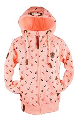 VIN TE Kinder Sweat Jacke Kapuze Fleece gefüttert Hoodie Übergangsjacke Uni Anker Pferde 92-164 (as3, numeric, numeric_152, regular, Rosa/Lachs-2032, 152) von VIN TE