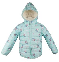 VIN TE SEZON Mädchen Jacke Anorak Steppjacke Outdoor Winter Teddyfutter warm gefüttert Einhorn 98-128 (DE/NL/SE/PL, Numerisch, 98, Regular, Türkis-2259) von VIN TE