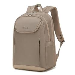 VINBAGGE Laptop Rucksack Damen 15,6 Zoll Laptoptasche Arbeit Business Rucksack Wasserdicht Schulrucksack Große Notebook Daypack für Reisen Camping Backpack Herren Teenager Frauen Khaki von VINBAGGE