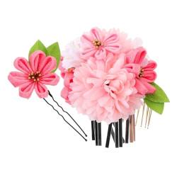 2St Yukata-Haarschmuck Blumen-Haarnadeln Blumen-Haarschmuck hair toppers for women hair bows for women zweiteiliger Anzug erwachsener Stil Blüte Kopfbedeckung Stoff von VINTORKY