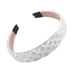 VINTORKY 1Stk Haarschmuck Schmuck Stirnband Diamant-Kopfschmuck Göttin Haarband Haargummis frauen stirnband Haarreif aus Kristall Barock- Perlen Kopfbedeckung Fräulein Weiß von VINTORKY