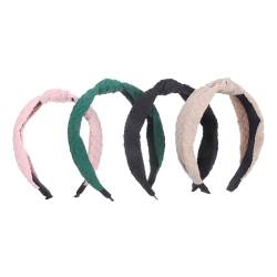 VINTORKY 4 Stück Geknotetes Stirnband mit breiter Krempe Thanksgiving-Stirnbänder für Frauen Herbstaccessoires für Damen breites haarband Breite Haarbänder geknotetes Stirnband für Damen von VINTORKY