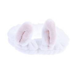 VINTORKY Haarband Mit Hasenohren Flauschiges Elastisches Make-up-stirnband Haarband Osterhasen-stirnband Make-up Haarband Süß Spa-stirnband Aus Fleece Hasenohr Stirnband Bilden Tier Damen von VINTORKY