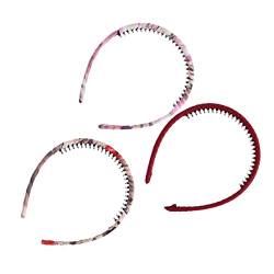 VINTORKY Mode-Stirnband 3st Haarschmuck Stoffkunst-haarband Haare Mit Gezahnten Fransen Kopfbedeckungen Für Frauen Stirnband Einfach Damen Leoparden-Stirnband von VINTORKY