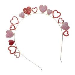 Valentinstag Stirnband Foto-requisiten Für Die Haarschmuck Zum Valentinstag Herz-stirnband Zum Valentinstag Herz-tiara-krone Süße Reifen Zubehör Erwachsener Damen Legierung von VINTORKY