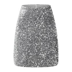 Damen Rock High Waist Pailletten Glitzer Minirock Bleistiftrock Party Bodycon Short Sequin Skirt von VIRACIN
