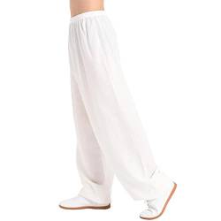 VIRACIN Tai Chi Hose für Herren und Damen, Kampfsporthose, Kung-Fu-Hose, Yoga-Laterne, Jogginghose, Weiß, M von VIRACIN