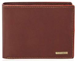 VISCONTI ® Leder Geldbörse Herren Portemonnaie Herren RFID Schutz Geldbeutel Herren Portmonee in Geschenk-Box: (Braun/Orange (Brown/Orange)) von VISCONTI