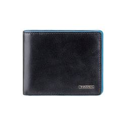 VISCONTI ® Leder Herren Portemonnaie Geldbörse groß mit RFID Schutz I Echtleder Geldbeutel für Männer mit Münzfach l Portmonee Brieftasche Wallet mit Geschenk-Box - Schwarz/Blau von VISCONTI