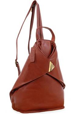 VISCONTI - Damen Leder Rucksackhandtasche - Rucksack Mittelgroß - Backpack mit Verstellbare Schultergurte - BROOKE - 18258 - Braun von VISCONTI