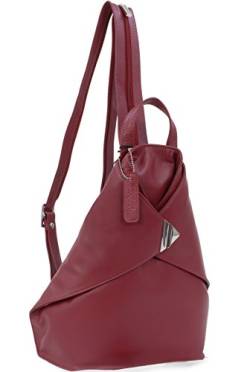 VISCONTI - Damen Leder Rucksackhandtasche - Rucksack Mittelgroß - Backpack mit Verstellbare Schultergurte - BROOKE - 18258 - Rot von VISCONTI