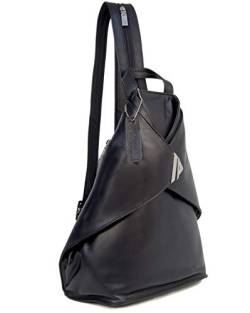 VISCONTI - Damen Leder Rucksackhandtasche - Rucksack Mittelgroß - Backpack mit Verstellbare Schultergurte - BROOKE - 18258 - Schwarz von VISCONTI