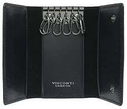 VISCONTI Enzo Collection ENZ76 Schlüsseletui aus Leder, Black Shadow, Einheitsgröße von VISCONTI