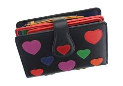 VISCONTI Love Collection Crush Leder Geldbörse RFID LV4 Schwarz von VISCONTI