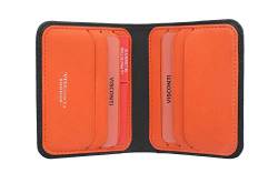 VISCONTI Slim Kollektion Lank Brieftasche, Leder, mit RFID-Schutz und Tap & Go, VSL34 Schwarz/Orange von VISCONTI