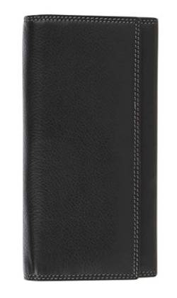 Visconti ® Leder Portemonnaie Damen RFID Schutz Geldbeutel Damen Geldbörse Bifold Mehrfarbig Portmonee in Geschenk-Box ''Rio'' (Black/Taupe) von VISCONTI