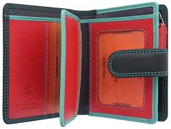 Visconti Leather Rainbow Collection Bali Geldbörse RFID Blocking RB40, Schwarz/Rhumba, Einheitsgröße von VISCONTI