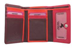 Visconti Rainbow-Kollektion Biola Geldbörse Geldbeutel Leder mit RFID-Schutz RB39 Pflaume Multi von VISCONTI