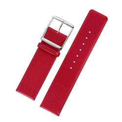 VISIYUBL 16mm 18mm 20mm 22mm Uhrenbänder passen for Kkk Watch Leder Watch Strap Brand Armband K2G211 K2G271 K76211 K76271 Mann Frau (Color : Red, Size : 16mm) von VISIYUBL
