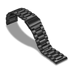 VISIYUBL 18/20/22 / 24mm Release üblicher Uhrenarmband Premium Solid Edelstahl Metall Armbandarmband for Männer Watch (Color : BlacK, Size : 18 mm) von VISIYUBL
