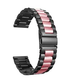 VISIYUBL 18/20/22 / 24mm Release üblicher Uhrenarmband Premium Solid Edelstahl Metall Armbandarmband for Männer Watch (Color : Black Rose, Size : 18 mm) von VISIYUBL