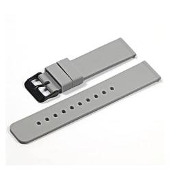 VISIYUBL 18 mm 20 mm 22 mm 24 mm Silikonriemenklappenschnalle for Samsung Fit for Galaxy Uhrengetriebe S2 S3 Schnellfreisetzungs -Gummi -Armband -Gurtband (Color : Gray-BK, Size : 16mm) von VISIYUBL