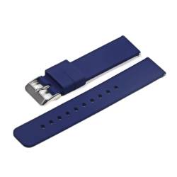 VISIYUBL 18 mm 20 mm 22 mm 24 mm Silikonriemenklappenschnalle for Samsung Fit for Galaxy Uhrengetriebe S2 S3 Schnellfreisetzungs -Gummi -Armband -Gurtband (Color : Navy blue-S, Size : 14mm) von VISIYUBL