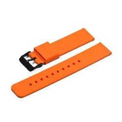 VISIYUBL 18 mm 20 mm 22 mm 24 mm Silikonriemenklappenschnalle for Samsung Fit for Galaxy Uhrengetriebe S2 S3 Schnellfreisetzungs -Gummi -Armband -Gurtband (Color : Orange-B, Size : 20mm) von VISIYUBL