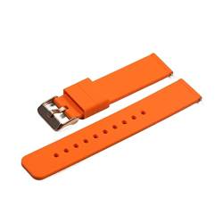 VISIYUBL 18 mm 20 mm 22 mm 24 mm Silikonriemenklappenschnalle for Samsung Fit for Galaxy Uhrengetriebe S2 S3 Schnellfreisetzungs -Gummi -Armband -Gurtband (Color : Orange-RG, Size : 22mm) von VISIYUBL