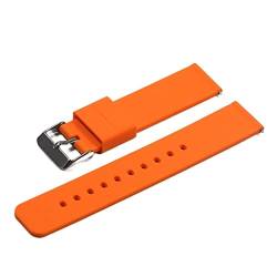 VISIYUBL 18 mm 20 mm 22 mm 24 mm Silikonriemenklappenschnalle for Samsung Fit for Galaxy Uhrengetriebe S2 S3 Schnellfreisetzungs -Gummi -Armband -Gurtband (Color : Orange-S, Size : 18mm) von VISIYUBL