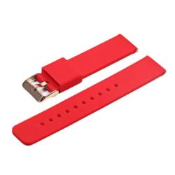 VISIYUBL 18 mm 20 mm 22 mm 24 mm Silikonriemenklappenschnalle for Samsung Fit for Galaxy Uhrengetriebe S2 S3 Schnellfreisetzungs -Gummi -Armband -Gurtband (Color : Red-RG, Size : 20mm) von VISIYUBL