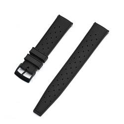 VISIYUBL 2. 2mm Tropischer Fluor-Gummi-Uhr-Armband 20 In mm Ersatzfit for Seiko SRP777J1. Uhrenband tauchen wasserdichte Armbandarmband for Männer (Color : Black Black, Size : 22mm) von VISIYUBL