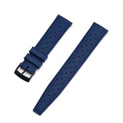 VISIYUBL 2. 2mm Tropischer Fluor-Gummi-Uhr-Armband 20 In mm Ersatzfit for Seiko SRP777J1. Uhrenband tauchen wasserdichte Armbandarmband for Männer (Color : Blue Black, Size : 22mm) von VISIYUBL