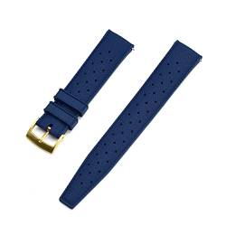 VISIYUBL 2. 2mm Tropischer Fluor-Gummi-Uhr-Armband 20 In mm Ersatzfit for Seiko SRP777J1. Uhrenband tauchen wasserdichte Armbandarmband for Männer (Color : Blue Gold, Size : 20mm) von VISIYUBL