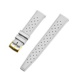 VISIYUBL 2. 2mm Tropischer Fluor-Gummi-Uhr-Armband 20 In mm Ersatzfit for Seiko SRP777J1. Uhrenband tauchen wasserdichte Armbandarmband for Männer (Color : White Gold, Size : 22mm) von VISIYUBL