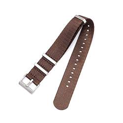 VISIYUBL 20 mm 22 mm 24 mm Sicherheitsgurt Nylon fit for NATO Gurt Military Watch Band Ersatzwächter for Omega fit for James Fit for Bond 007 fit (Color : Brown, Size : 22mm) von VISIYUBL